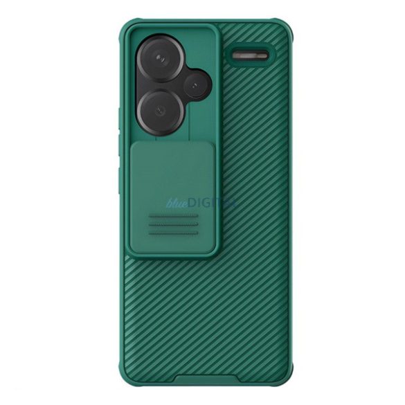NILLKIN CAMSHIELD PRO műanyag telefonvédő (szilikon keret, ütésállóság, kameravédő, csíkos) SÖTÉTZÖLD Xiaomi Redmi Note 13 Pro Plus 5G