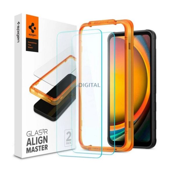 SPIGEN ALM FC képernyővédő üveg 2db (2.5D, extra karcálló, 9H, ultravékony, színkiemelés) ÁTLÁTSZÓ Samsung Galaxy Xcover 7 (SM-G556)