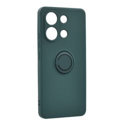   Szilikon telefonvédő (tartógyűrű, mikrofiber plüss belső, mágneses, kameravédő) SÖTÉTZÖLD Xiaomi Redmi Note 13 4G