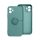 Szilikon telefonvédő (tartógyűrű, mikrofiber plüss belső, mágneses, kameravédő) SÖTÉTZÖLD Xiaomi Redmi Note 13 4G