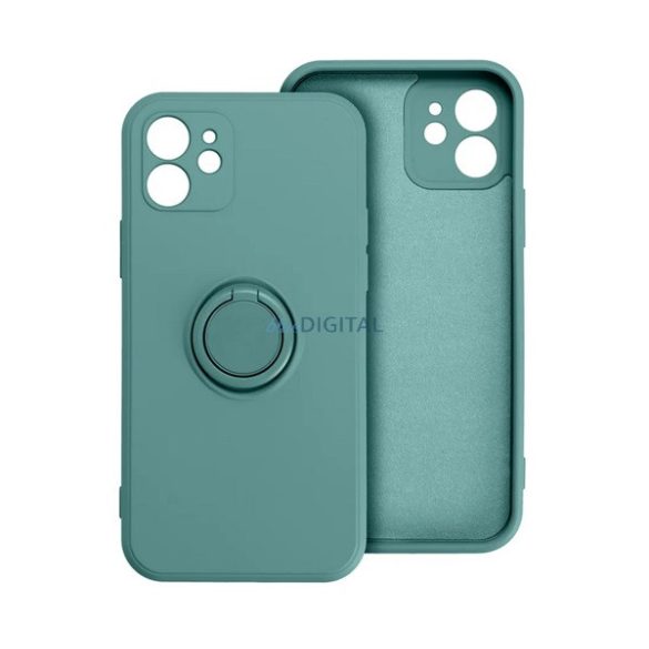 Szilikon telefonvédő (tartógyűrű, mikrofiber plüss belső, mágneses, kameravédő) SÖTÉTZÖLD Xiaomi Redmi Note 13 Pro Plus 5G