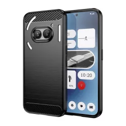   Szilikon telefonvédő (ütésállóság, légpárnás sarok, szálcsiszolt, karbon minta) FEKETE Nothing Phone (2a)