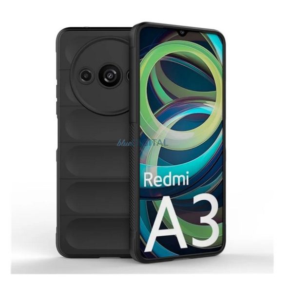 Szilikon telefonvédő (ütésállóság, kameravédő, 3D) FEKETE Xiaomi Redmi A3