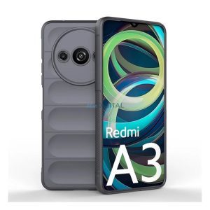 Szilikon telefonvédő (ütésállóság, kameravédő, 3D) SÖTÉTSZÜRKE Xiaomi Redmi A3
