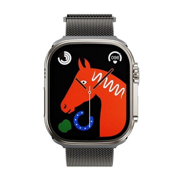 HOCO AS101 pótszíj (egyedi méret, nagy, fém, milánói szíj, mágneses) SÖTÉTSZÜRKE Apple Watch Ultra 2 49mm,Watch Ultra 49mm,Watch Series 9 45mm