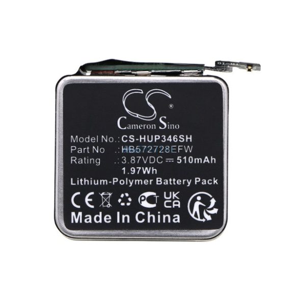 CAMERON SINO Li-Polymer akku (3,87V / 510mAh, Huawei HB572728EFW kompatibilis) FEKETE Huawei Watch GT 3 Pro 46mm