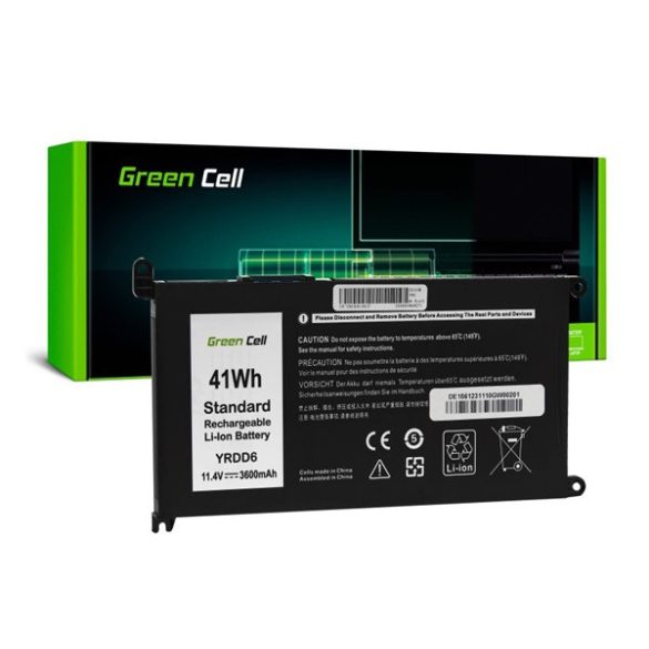 GREEN CELL Li-Polymer akku (11,4V, 3600mAh, Dell Vostro 5490 5590 5481 Inspiron 5481 5482) FEKETE