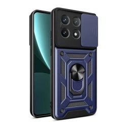   Defender műanyag telefonvédő (ütésállóság, szilikon belső, tartógyűrű, kameravédő) SÖTÉTKÉK Xiaomi Poco X6 Pro 5G