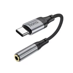   HOCO LS36 audió adapter kábel (3.5mm jack aljzat - Type-C) FEKETE