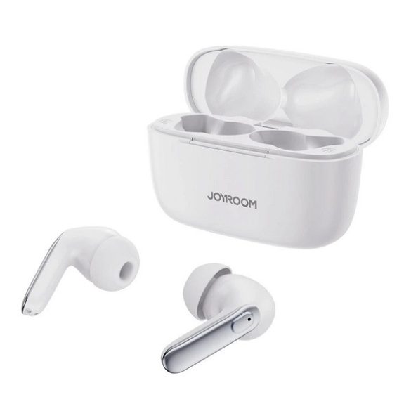 JOYROOM JBUDS bluetooth fülhallgató SZTEREO (v5.3, TWS, mikrofon, akítv zajszűrő, IPX4, cseppálló + töltőtok) FEHÉR