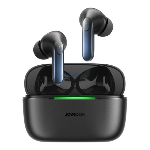 JOYROOM JBUDS bluetooth fülhallgató SZTEREO (v5.3, TWS, mikrofon, akítv zajszűrő, IPX4, cseppálló + töltőtok) FEKETE
