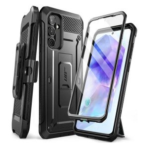 SUPCASE UNICORN BEETLE PRO műanyag telefonvédő (360°-os védelem, erős ütésállóság, műanyag előlap) FEKETE Samsung Galaxy A55 5G (SM-A556)