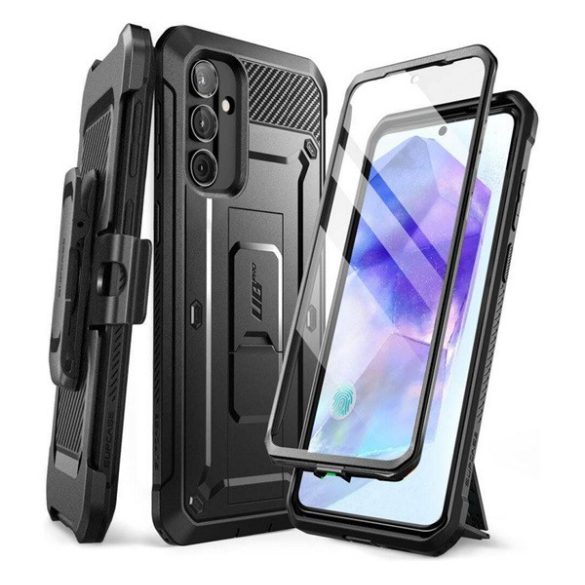 SUPCASE UNICORN BEETLE PRO műanyag telefonvédő (360°-os védelem, erős ütésállóság, műanyag előlap) FEKETE Samsung Galaxy A55 5G (SM-A556)