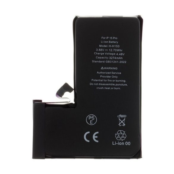 Akku 3274mAh LI-ION (A3011 kompatibilis) Apple iPhone 15 Pro