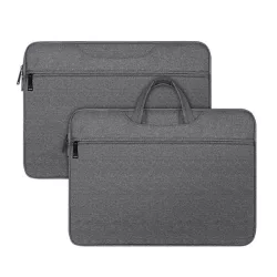   DUX DUCIS LBTC kézitáska álló LAPTOP/NOTEBOOK/TABLET (univerzális, textil, kézpánt, 15.5-16" méret) SÖTÉTSZÜRKE