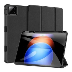   DUX DUCIS DOMO tok álló, bőr hatású (aktív FLIP, oldalra nyíló, TRIFOLD, asztali tartó, ceruza tartó) FEKETE Xiaomi Pad 6S Pro
