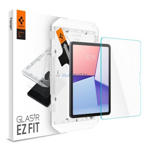 SPIGEN EZ FIT HD képernyővédő üveg (2.5D, tokbarát, ultravékony, 0.2mm, 9H + segédkeret) ÁTLÁTSZÓ Apple IPAD Air 11 (2024)