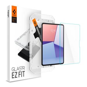 SPIGEN EZ FIT HD képernyővédő üveg (2.5D, tokbarát, ultravékony, 0.2mm, 9H + segédkeret) ÁTLÁTSZÓ Apple IPAD Pro 11 (2024)