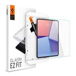 SPIGEN EZ FIT HD képernyővédő üveg (2.5D, tokbarát, ultravékony, 0.2mm, 9H + segédkeret) ÁTLÁTSZÓ Apple IPAD Pro 13 (2024)