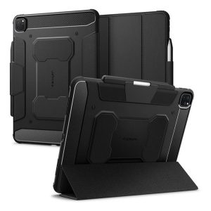 SPIGEN RUGGED ARMOR PRO tok álló (aktív FLIP, ütésállóság, TRIFOLD, asztali tartó, ceruza tartó) FEKETE Apple IPAD Pro 13 (2024)