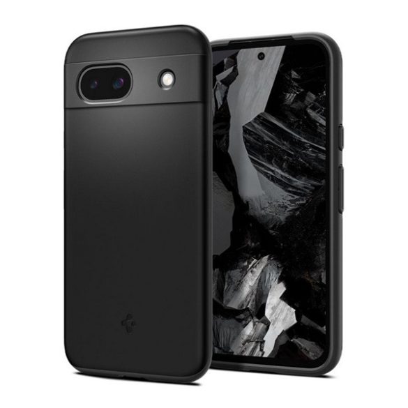 SPIGEN THIN FIT műanyag telefonvédő (matt, ultravékony, kameravédő) FEKETE Google Pixel 8a