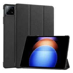   Tok álló, bőr hatású (aktív FLIP, oldalra nyíló, TRIFOLD, asztali tartó) FEKETE Xiaomi Pad 6S Pro