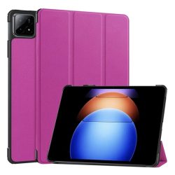   Tok álló, bőr hatású (aktív FLIP, oldalra nyíló, TRIFOLD, asztali tartó) LILA Xiaomi Pad 6S Pro
