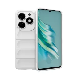   Szilikon telefonvédő (ütésállóság, kameravédő, 3D) FEHÉR Tecno Spark 20