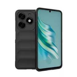   Szilikon telefonvédő (ütésállóság, kameravédő, 3D) FEKETE Tecno Spark 20