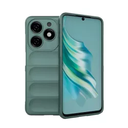   Szilikon telefonvédő (ütésállóság, kameravédő, 3D) SÖTÉTZÖLD Tecno Spark 20