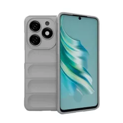   Szilikon telefonvédő (ütésállóság, kameravédő, 3D) VILÁGOSSZÜRKE Tecno Spark 20