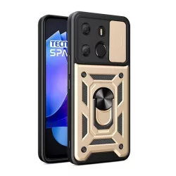   Defender műanyag telefonvédő (ütésállóság, szilikon belső, tartógyűrű, kameravédő) ARANY Tecno Spark Go 2023