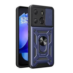   Defender műanyag telefonvédő (ütésállóság, szilikon belső, tartógyűrű, kameravédő) SÖTÉTKÉK Tecno Spark Go 2023