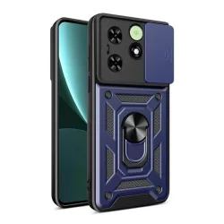   Defender műanyag telefonvédő (ütésállóság, szilikon belső, tartógyűrű, kameravédő) SÖTÉTKÉK Tecno Spark 20C, Spark 20
