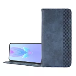   Tok álló, bőr hatású (FLIP, oldalra nyíló, asztali tartó, mozaik) SÖTÉTKÉK Tecno Spark 10 5G