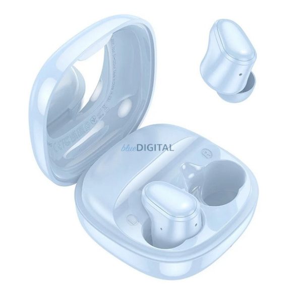 HOCO FUN bluetooth fülhallgató SZTEREO (v5.3, TWS, mikrofon + töltőtok) VILÁGOSKÉK