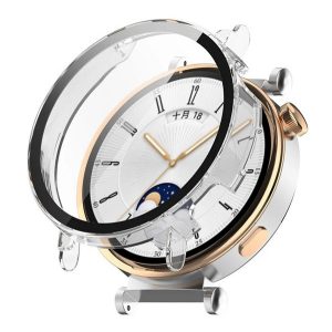 Műanyag keret (BUMPER, ütésállóság + kijelzővédő üveg) ÁTLÁTSZÓ Huawei Watch GT 4 41mm