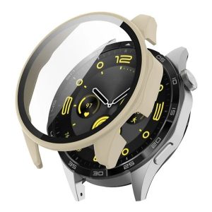 Műanyag keret (BUMPER, ütésállóság + kijelzővédő üveg) BÉZS Huawei Watch GT 4 46mm