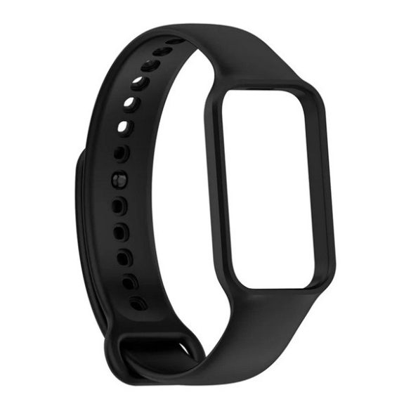 Pótszíj (egyedi méret, szilikon) FEKETE Xiaomi Redmi Smart Band 2, Smart Band 8 Active