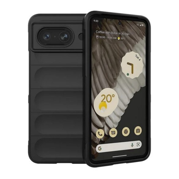 Szilikon telefonvédő (ütésállóság, kameravédő, 3D) FEKETE Google Pixel 8