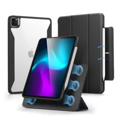   ESR REBOUND HYBRID szilikon telefonvédő (aktív FLIP, TRIFOLD, asztali tartó, ütésállóság, ceruza tartó) FEKETE Apple IPAD Pro 11 (2024)