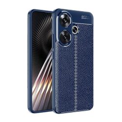   Szilikon telefonvédő (ütésállóság, bőr hatású, varrás minta) SÖTÉTKÉK Xiaomi Poco F6