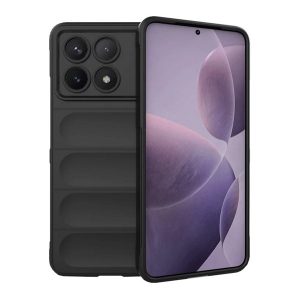 Szilikon telefonvédő (ütésállóság, kameravédő, 3D) FEKETE Xiaomi Poco F6 Pro