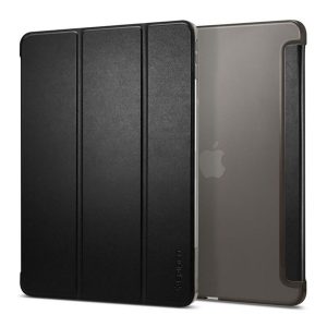 SPIGEN SMART FOLD tok álló, bőr hatású (aktív FLIP, oldalra nyíló, TRIFOLD, asztali tartó) FEKETE Apple IPAD Pro 13 (2024)