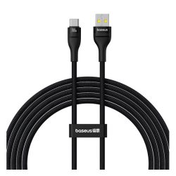   BASEUS FLASH 2 adatkábel (USB - Type-C, 100W, PD gyorstöltő, 200cm, törésgátló, cipőfűző) FEKETE