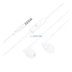   HOCO BRIGHT fülhallgató SZTEREO (3.5mm jack, mikrofon, felvevő gomb) FEHÉR