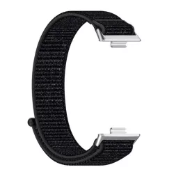  Pótszíj (egyedi méret, nylon, tépőzáras, légáteresztő) FEKETE Huawei Watch Fit 3