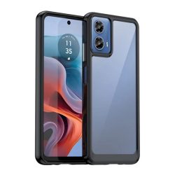   Szilikon telefonvédő (ütésállóság, átlátszó hátlap) FEKETE Motorola Moto G34 5G (XT-2363)