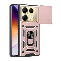   Defender műanyag telefonvédő (ütésállóság, szilikon belső, tartógyűrű, kameravédő) ROZÉARANY Infinix Note 40 (X6853)