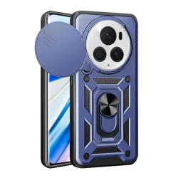   Defender műanyag telefonvédő (ütésállóság, szilikon belső, tartógyűrű, kameravédő) SÖTÉTKÉK Honor Magic6 Pro 5G